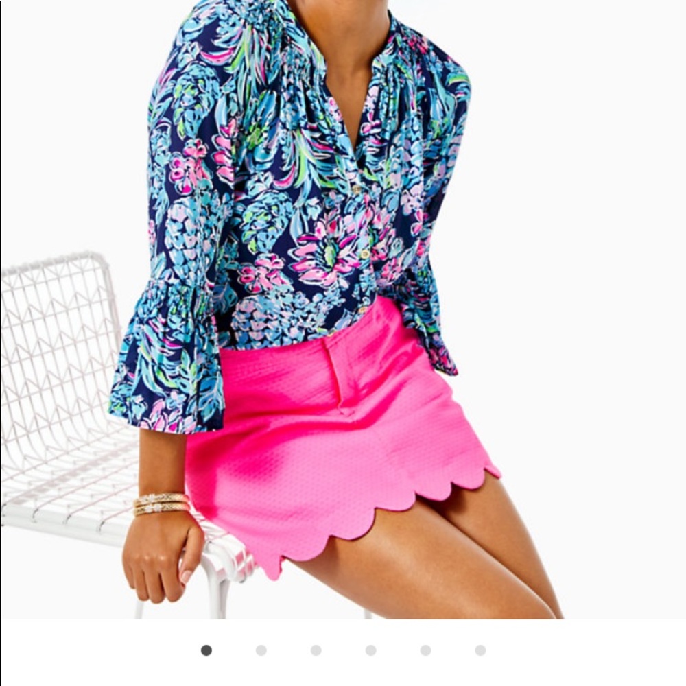 NWT Lilly pink scalloped skort